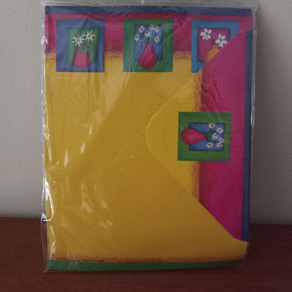 Paper Images Pink Yellow Floral Stationary Set 45 Sheets/30 Envelopes New - Picture 2 of 4